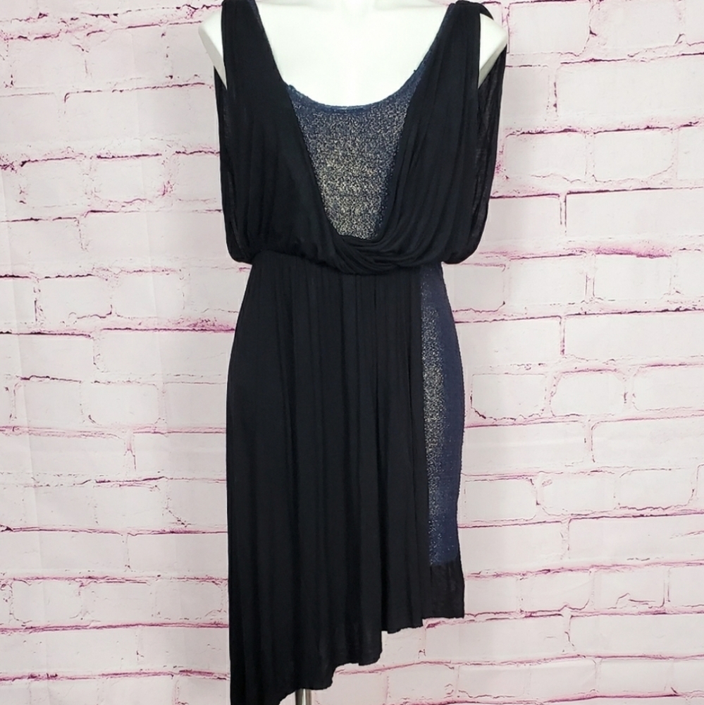 Free People Metallic Bodycon Overlay Mini Dress